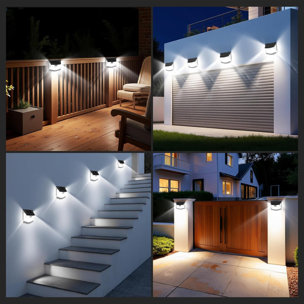 Pack 3 Focos Led Exterior con carga Solar y  Sensor de Movimiento