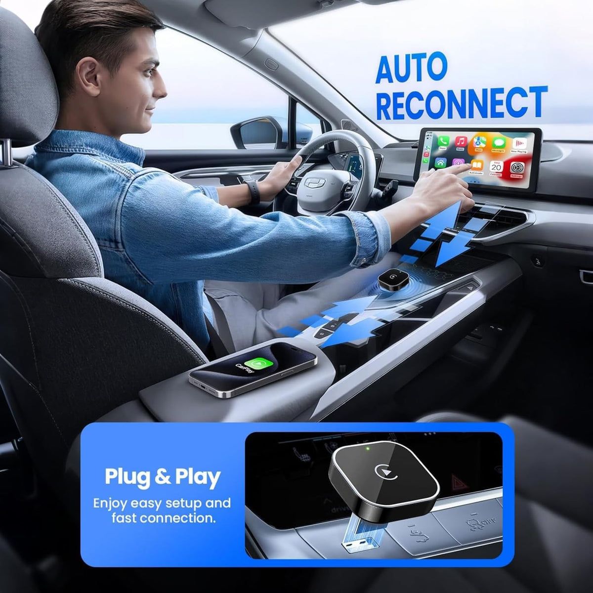 Adaptador inalámbrico CarPlay / Android Auto