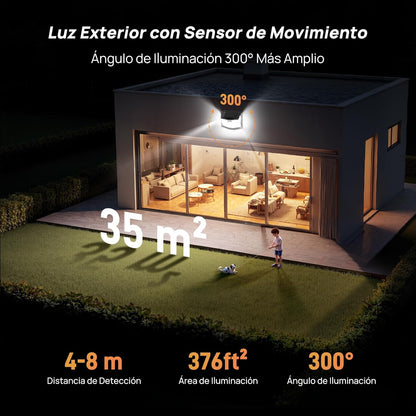 Pack 3 Focos Led Exterior con carga Solar y  Sensor de Movimiento