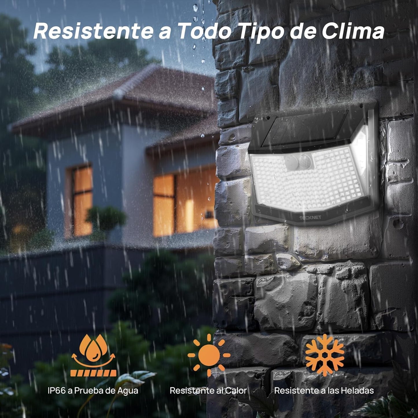 Pack 3 Focos Led Exterior con carga Solar y  Sensor de Movimiento